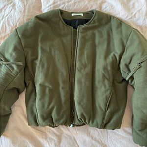 Helmut Lang Olive Green Bomber Jacket